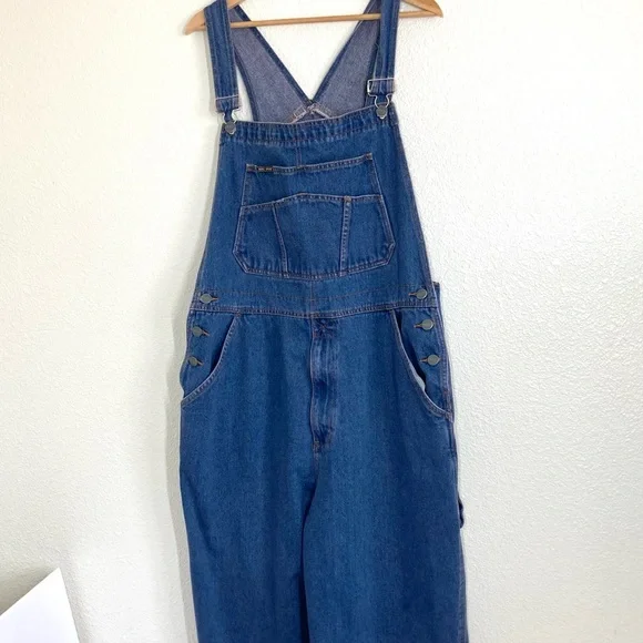 Mac Sport Overall Bib Carpenter Jeans Mens XL Denim Made in Hong Kong